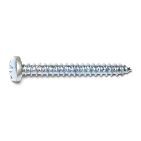 Midwest Fastener Sheet Metal Screw, #12 x 2 in, Zinc Plated Steel Pan Head Combination Phillips/Slotted Drive, 20 PK 67648 - main